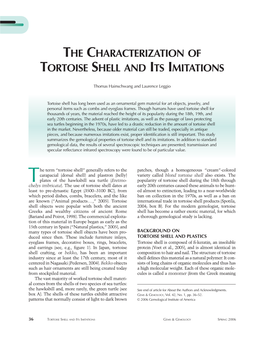 The Characterization of Tortoise Shell and Its Imitations