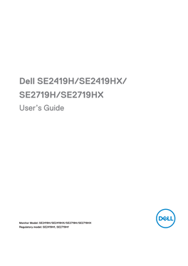 Dell SE2419H/SE2419HX/ SE2719H/SE2719HX User’S Guide