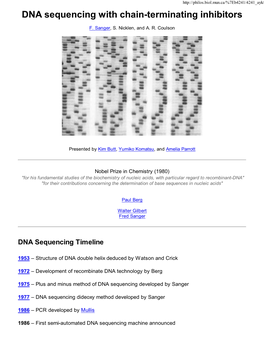 DNA Sequencing with Chain-Terminating Inhibitors