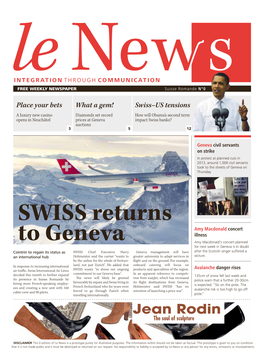 SWISS Returns to Geneva