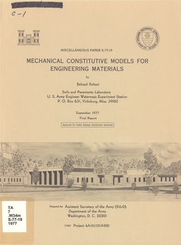 Mechanical Constitutive Models for Engineering Materials