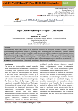 Scalloped Tongue) – Case Report