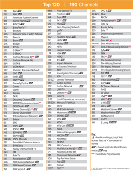 America's Top 120 190 Channels