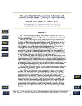 The Lower Woodbine Organic Shale of Burleson and Brazos Counties, Texas: Anatomy of a New “Old” Play