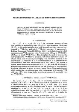 Mixing Properties of a Class of Bernoulli-Processes 0