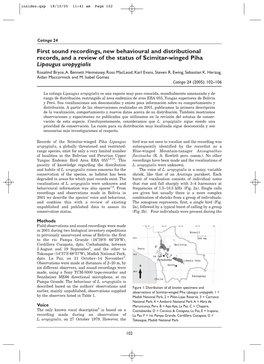 First Sound Recordings, New Behavioural and Distributional Records, and a Review of the Status of Scimitar-Winged Piha Lipaugus Uropygialis Rosalind Bryce,A