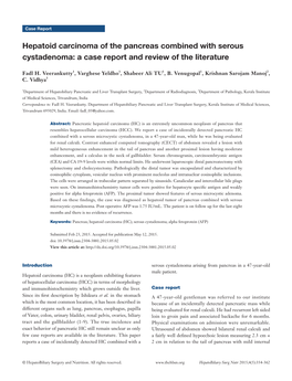 Hepatoid Carcinoma of the Pancreas Combined with Serous Cystadenoma: a Case Report and Review of the Literature