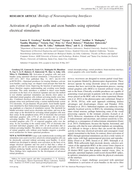 Activation of Ganglion Cells and Axon Bundles Using Epiretinal Electrical Stimulation