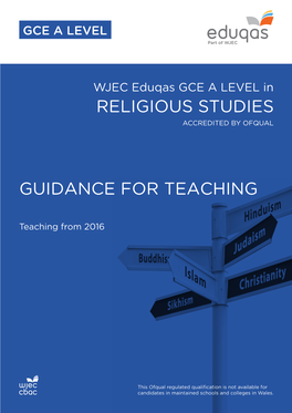 Religious Studies Guidance for Teaching
