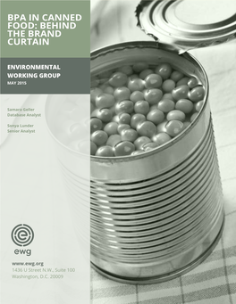 Bpa in Canned Food: Behind the Brand Curtain