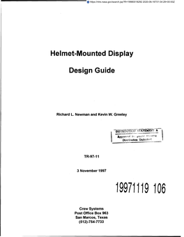 Helmet-Mounted Display Design Guide I Contract NAS2-14151