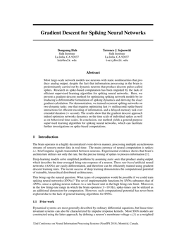 Gradient Descent for Spiking Neural Networks