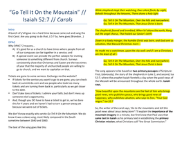 “Go Tell It on the Mountain” // Isaiah 52:7 // Carols