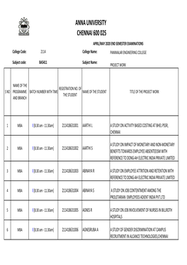 MBA I [8.30 Am - 11.30Am] 211418631001 AARTHI L a STUDY on ACTIVITY BASED COSTING at BHEL PSSR, CHENNAI