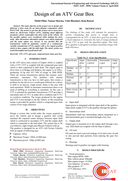 Design of an ATV Gear Box