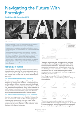 Navigating the Future with Foresight Think Piece 31: December 2018