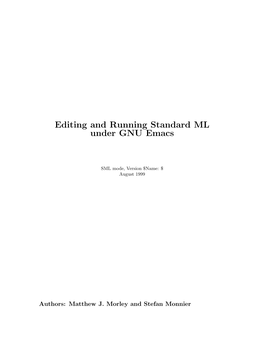 Editing and Running Standard ML Under GNU Emacs