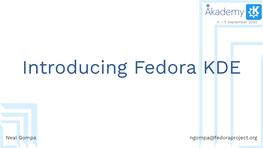 Introducing Fedora KDE