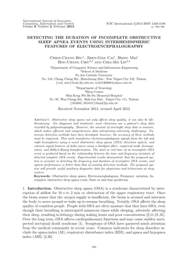 Detecting the Duration of Incomplete Obstructive Sleep Apnea Events Using Interhemispheric Features of Electroencephalography