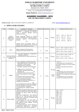 INDIAN MARITIME UNIVERSITY (A Central University, Govt