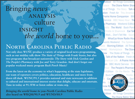 WUNC Ad for News Programs