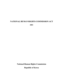 National Human Rights Commission Act