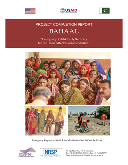 USAID Bahaal Project Project Completion Report