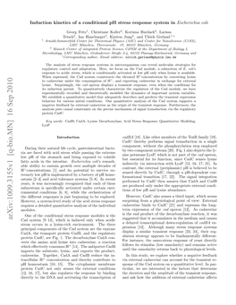 Induction Kinetics of a Conditional Ph Stress Response System in Escherichia Coli