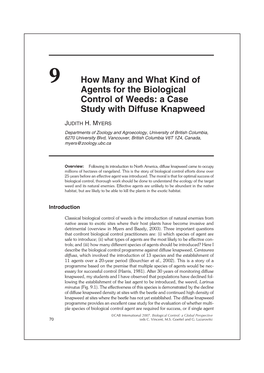 Myers, J.H. 2007. How Many and What Kind of Biological