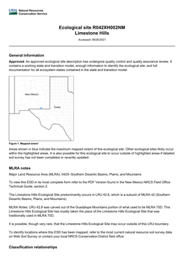 Ecological Site R042XH002NM Limestone Hills