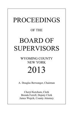 Proceedings Board of Supervisors
