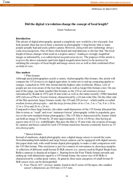 Evolution Change the Concept of Focal Length?