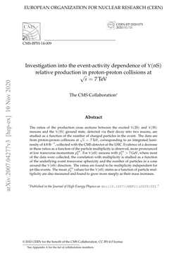 Relative Production in Proton-Proton Collisions at Sqrt(S) = 7