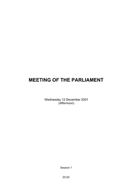 Meeting of the Parliament