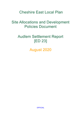 Audlem Settlement Report [ED 23]