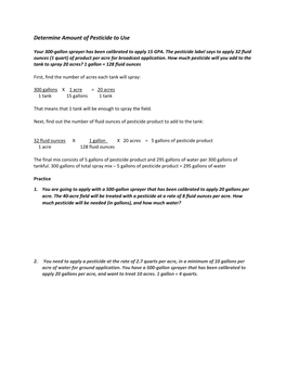 Determine Amount of Pesticide to Use