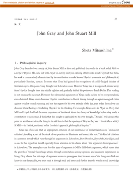 John Gray and John Stuart Mill