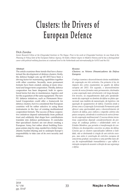 Clusters: the Drivers of European Defence