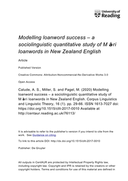 Corpus Linguistics and Linguistic Theory, 16 (1)