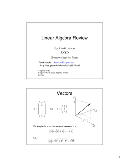 Linear Algebra Review Vectors