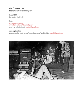 The // Skyway \\ the Replacements Mailing List