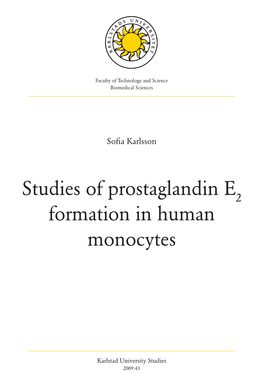 Studies of Prostaglandin E Formation in Human Monocytes