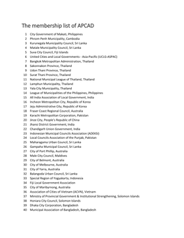 The Membership List of APCAD