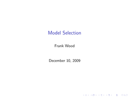 Model Selection