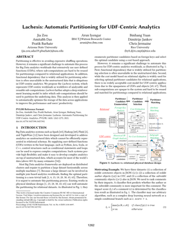 Lachesis: Automatic Partitioning for UDF-Centric Analytics