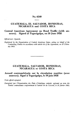 No. 6540 GUATEMALA, EL SALVADOR, HONDURAS