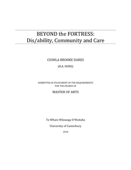 Dis/Ability, Community and Care