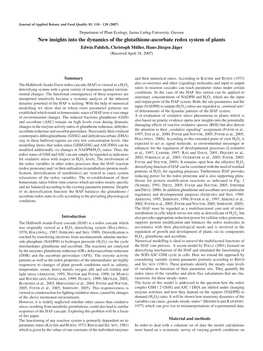 New Insights Into the Dynamics of the Glutathione-Ascorbate Redox System of Plants Edwin Pahlich, Christoph Müller, Hans-Jürgen Jäger (Received April 18, 2007)