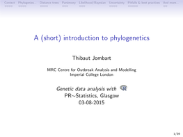 A (Short) Introduction to Phylogenetics