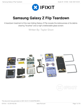 Samsung Galaxy Z Flip Teardown Guide ID: 131002 - Draft: 2021-03-29